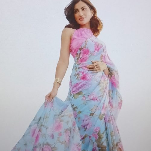 Garden Vareli Floral Print Georgette Saree